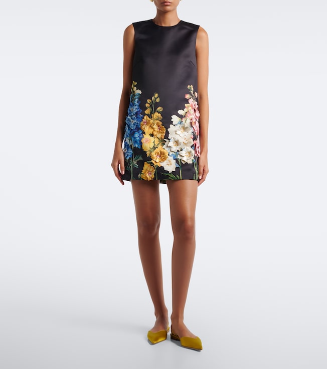 LEO LIN Yvonne floral-appliqué minidress
