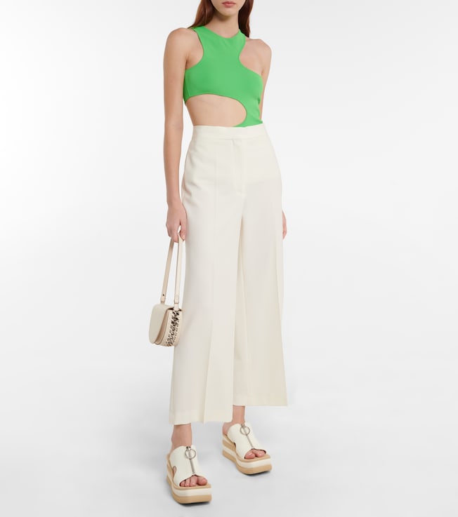 Stella McCartney High-rise wide-leg twill pants