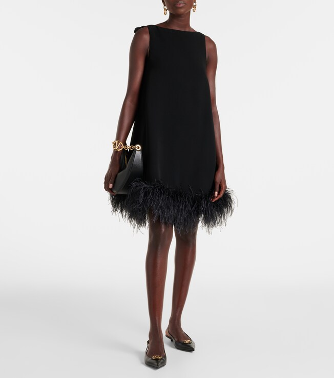 Valentino Feather-trimmed minidress