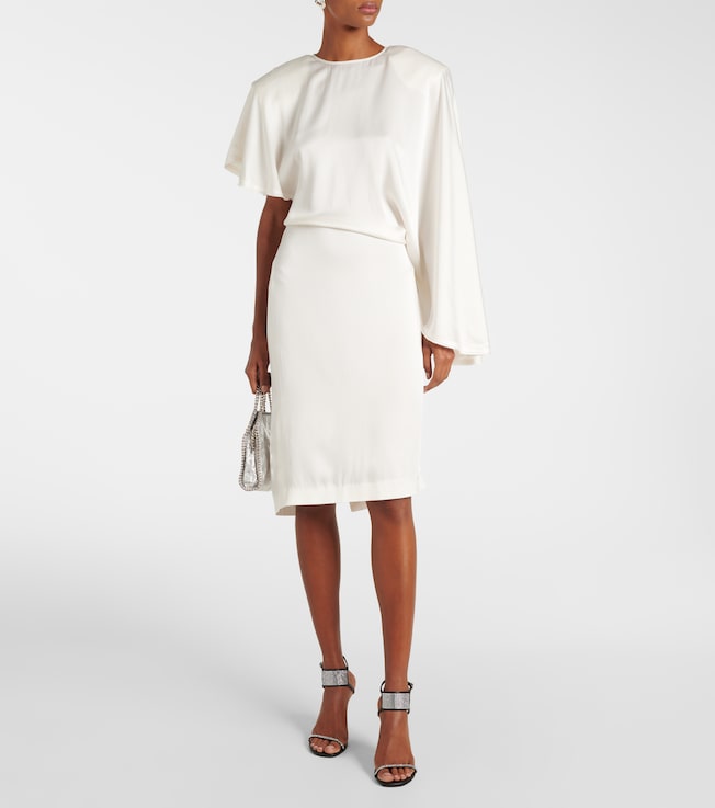 Stella McCartney Asymmetric crêpe satin midi dress