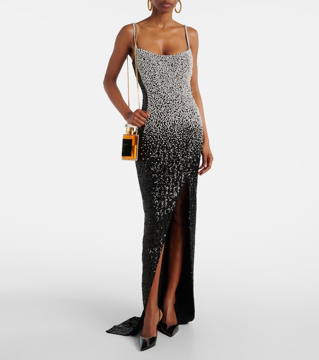 Balmain Embellished crepe gown 