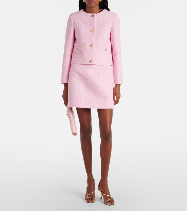 Patou Cotton-blend tweed miniskirt