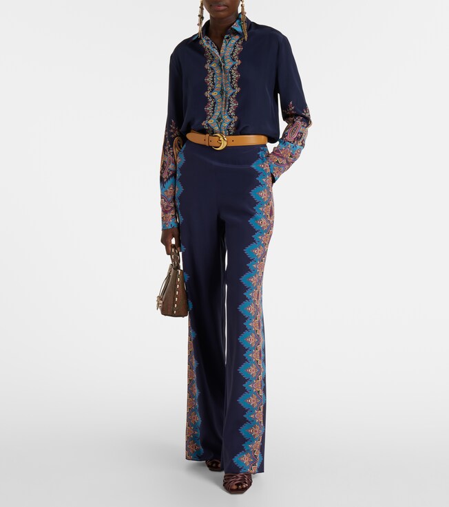 Etro Printed silk crêpe de chine shirt