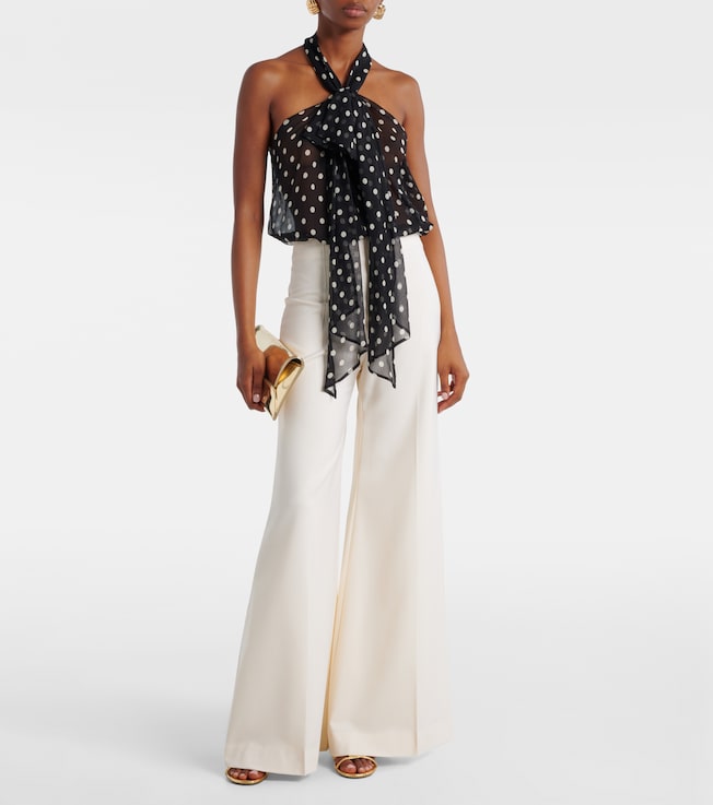 Nina Ricci Polka-dot sheer silk tank top