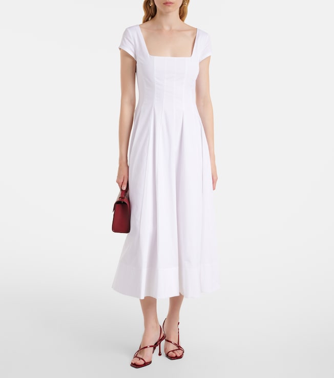 Staud Wells pleated midi dress