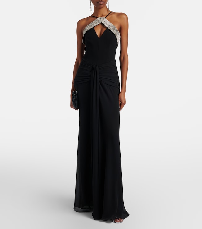 Rebecca Vallance Astros embellished draped gown