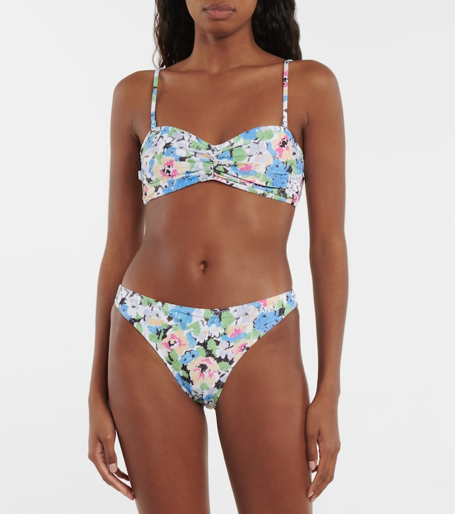 GANNI Floral low-rise bikini bottoms