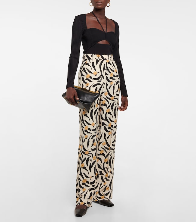 Nanushka Lanai floral high-rise straight pants