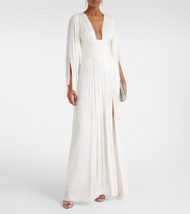 Maria Lucia Hohan Alana B plissé silk  maxi dress