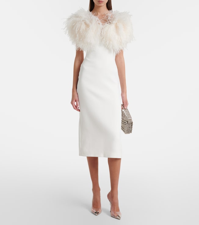 David Koma Feather-trimmed cocktail dress