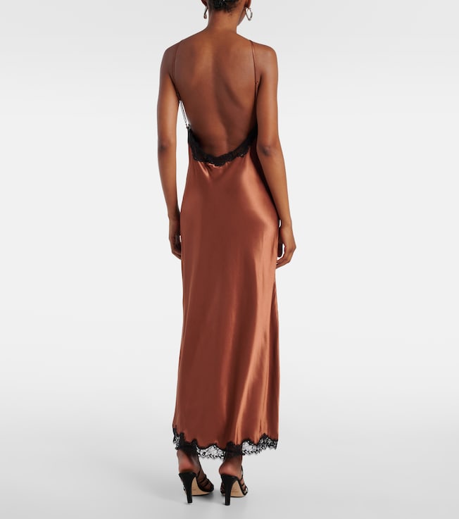 RIXO Rixo Harlan lace-trimmed satin midi dress