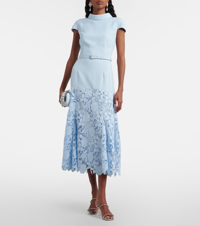 self-portrait Belted lace midi dress