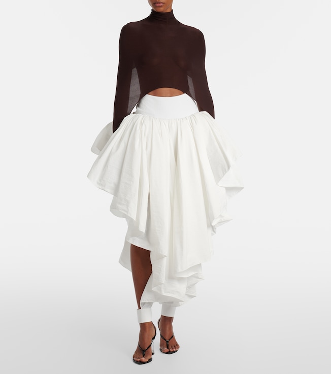 Alaïa Open-back silk-blend turtleneck top