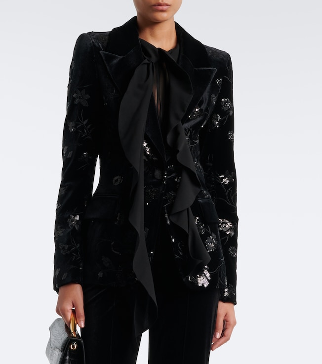 Elie Saab Elie Saab Sequined velvet blazer