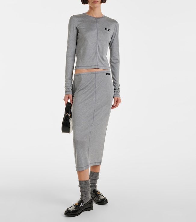 Miu Miu Silk midi skirt