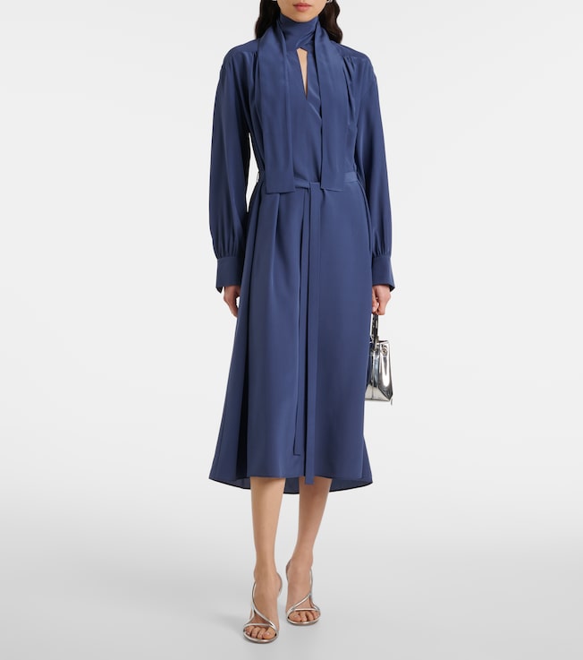 Bolero silk crêpe de chine midi dress