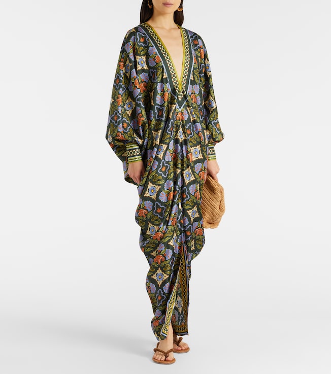 Alémais Cece floral silk kaftan