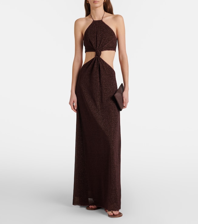 Oséree Lumière cutout halterneck maxi dress