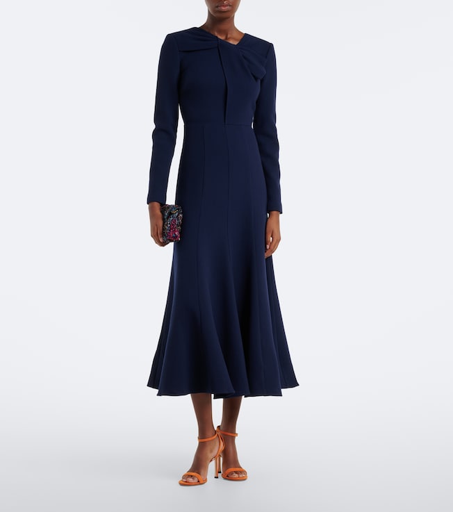 Roland Mouret Bow-detail wool crêpe cocktail dress