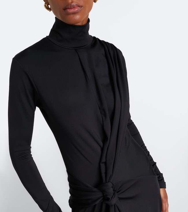 Victoria Beckham Victoria Beckham Letice gathered turtleneck jersey midi dress