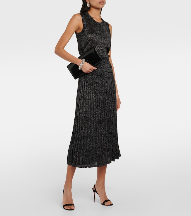 JOSEPH Ribbed-kit Lurex® midi skirt