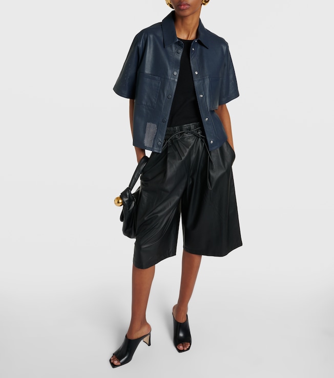 Yves Salomon Oversized leather shirt