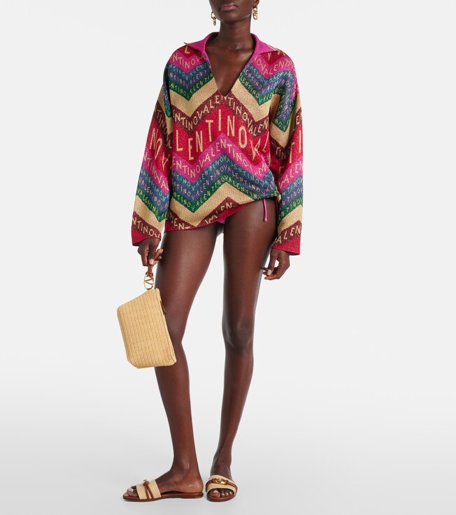 Valentino Logo intarsia sweater