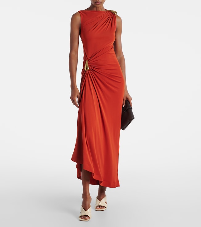 Bottega Veneta Gathered jersey maxi dress