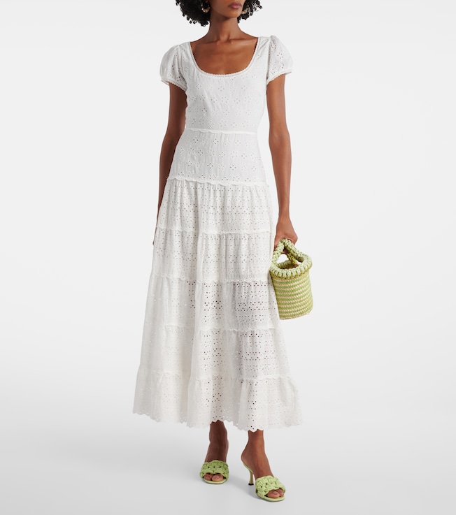 RIXO Remi broderie anglaise cotton midi dress