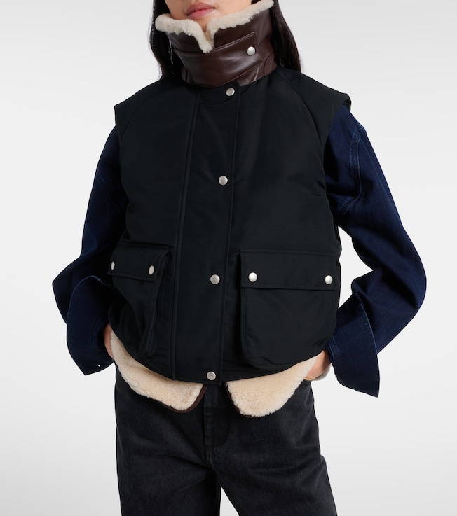 Loewe Loewe Shearling-trimmed cotton-blend vest