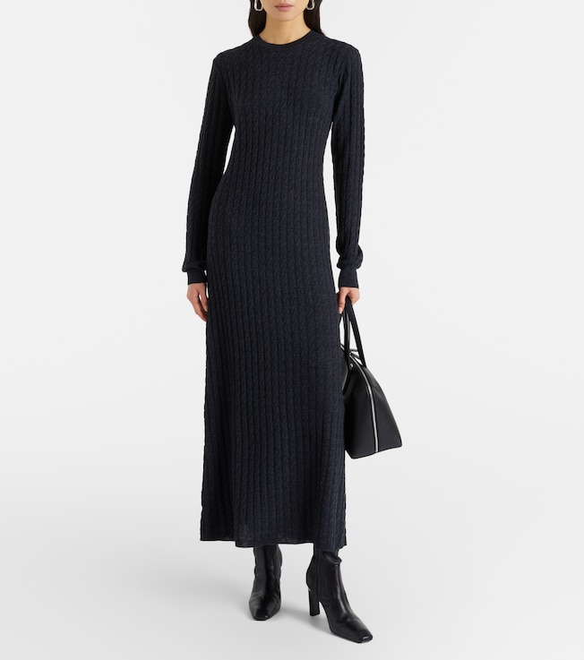 TOTEME Cable-knit wool maxi dress