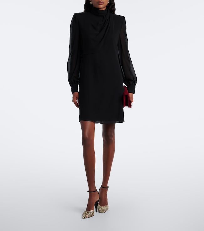 Valentino Draped silk georgette minidress