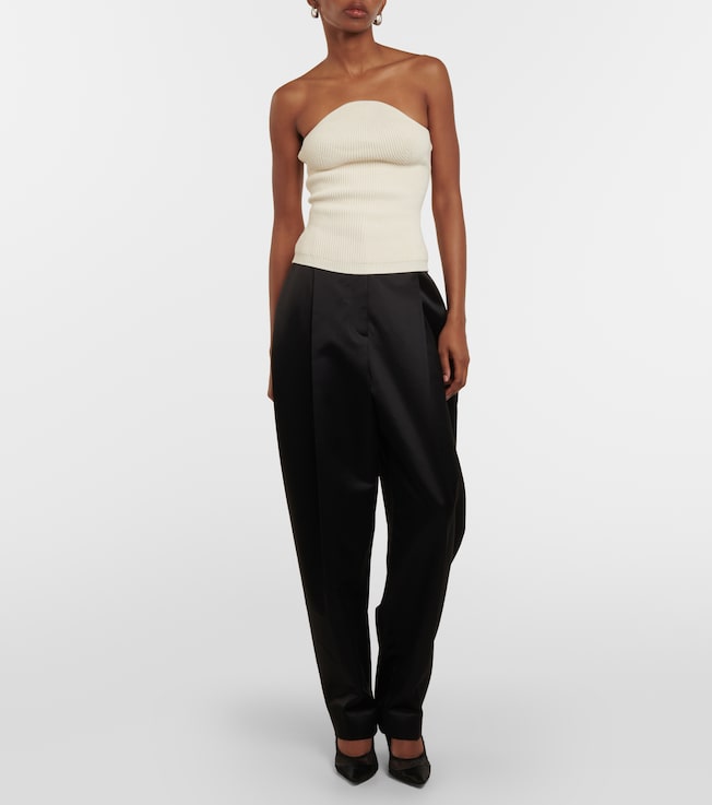KHAITE Jericho ribbed-knit bustier