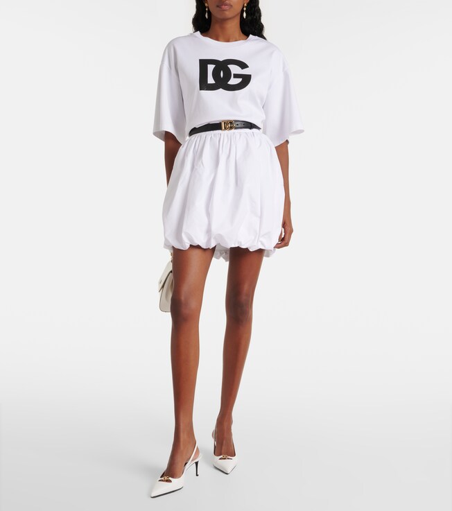 Dolce&Gabbana High-rise cotton poplin miniskirt