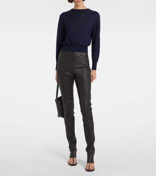 The Row Lakun leather skinny pants
