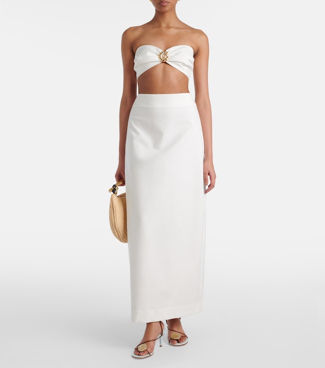 Adriana Degreas Cotton-blend maxi skirt