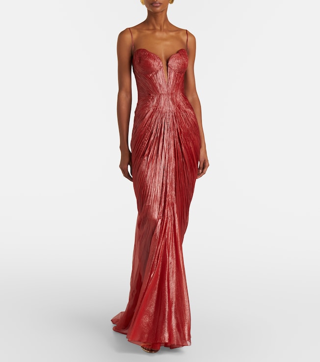 Maria Lucia Hohan Cecilia draped silk muslin bustier gown