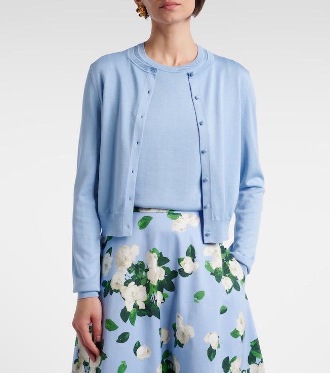 Carolina Herrera Cropped silk and cotton cardigan