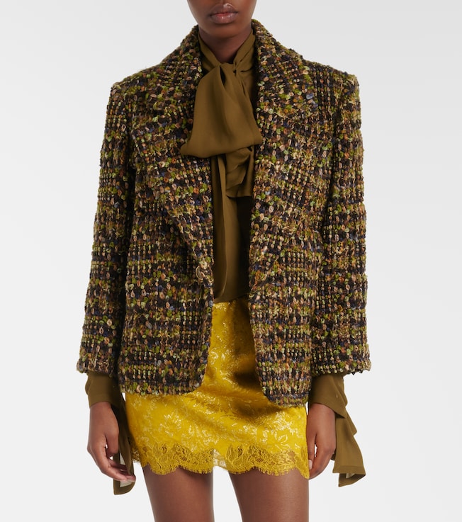 Saint Laurent Wool-blend tweed jacket