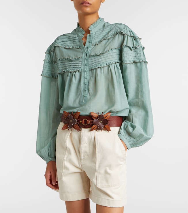 Marant Étoile Doana cotton-blend ruffled blouse