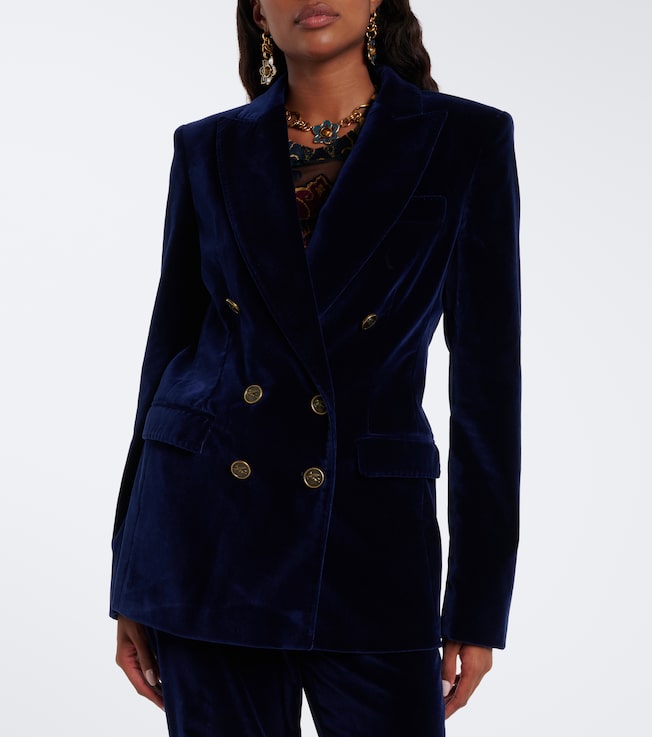 Etro Etro Double-breasted cotton velvet blazer