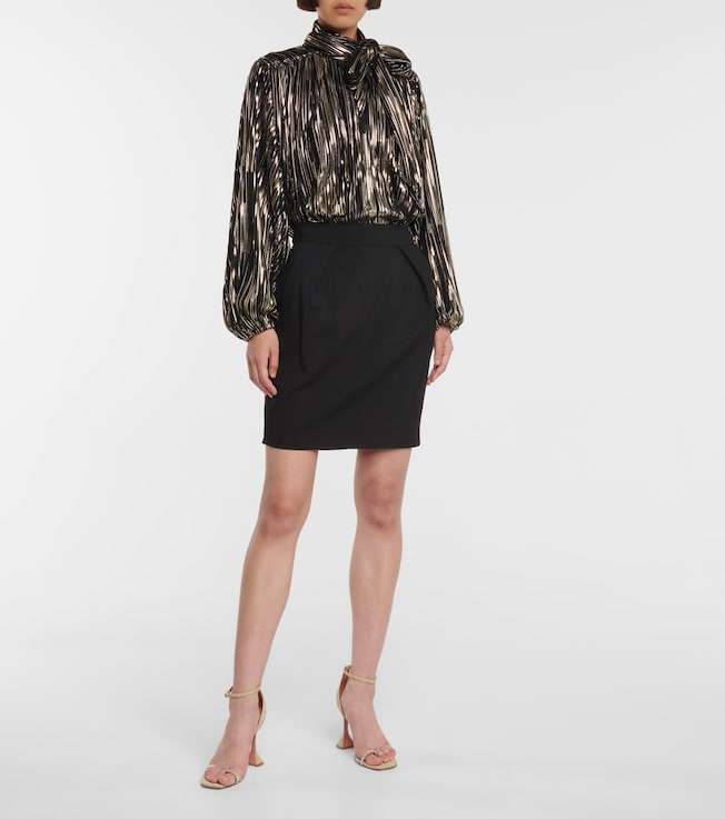 Alexandre Vauthier Metallic tie-neck blouse