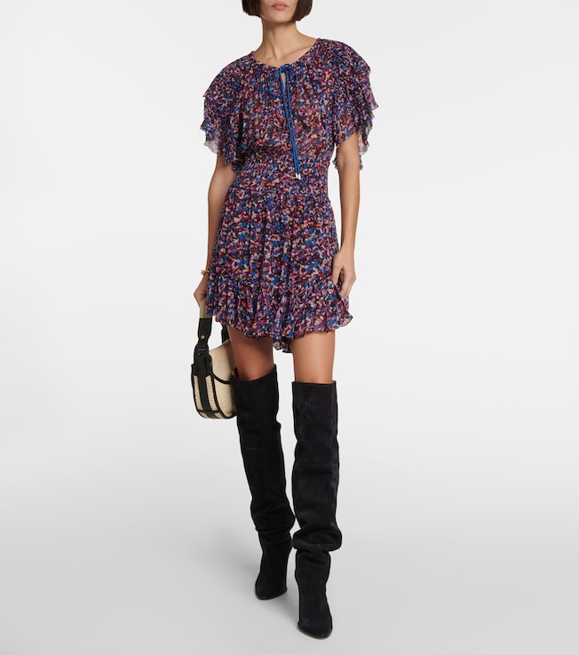 Marant Étoile Florise printed georgette minidress