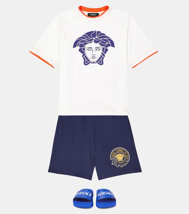 Bedrucktes T-Shirt aus Baumwoll-Jersey | Versace Kids