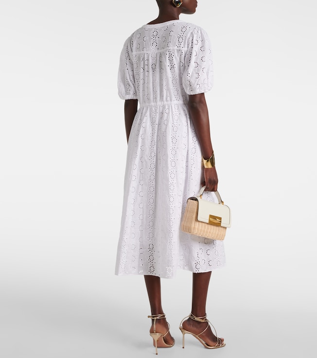 Velvet Velvet Broderie anglaise cotton midi dress