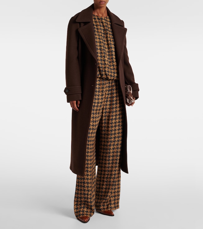 Dries Van Noten Houndstooth satin blouse