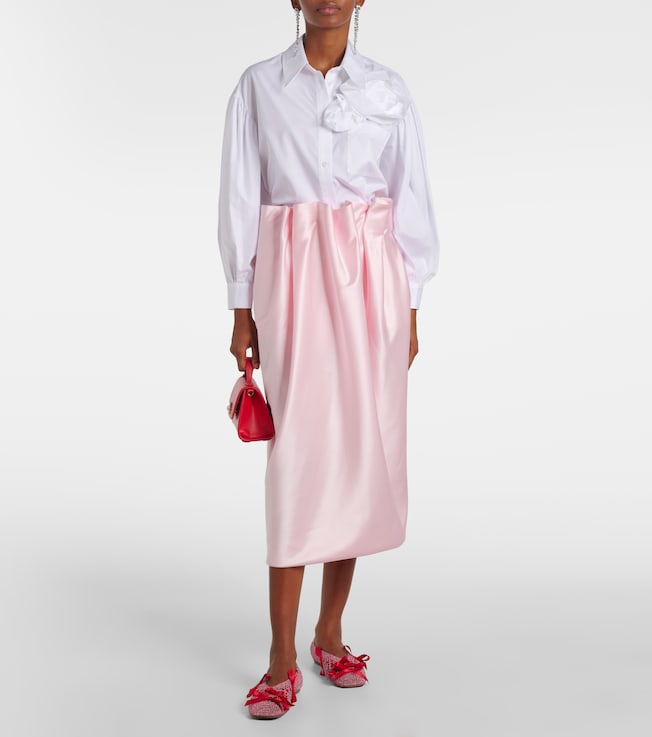 Simone Rocha Floral-appliqué cotton shirt