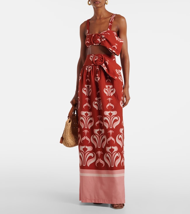 Adriana Degreas Printed cotton crop top