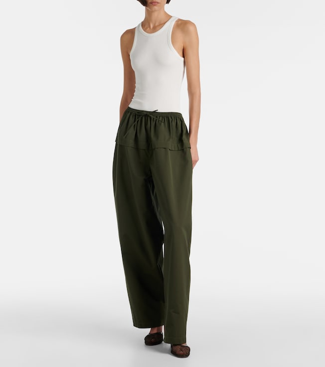 Alaïa Peplum cotton tapered pants
