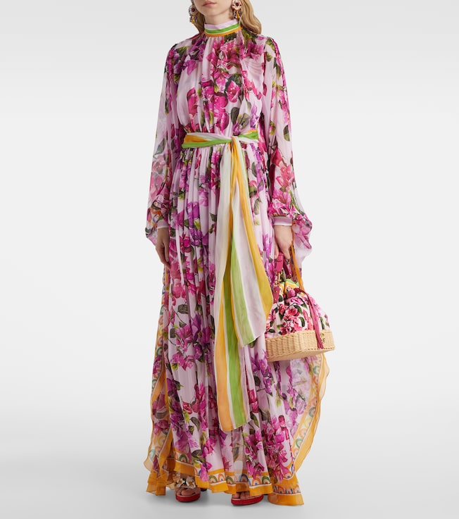 Dolce&Gabbana Belted floral silk kaftan